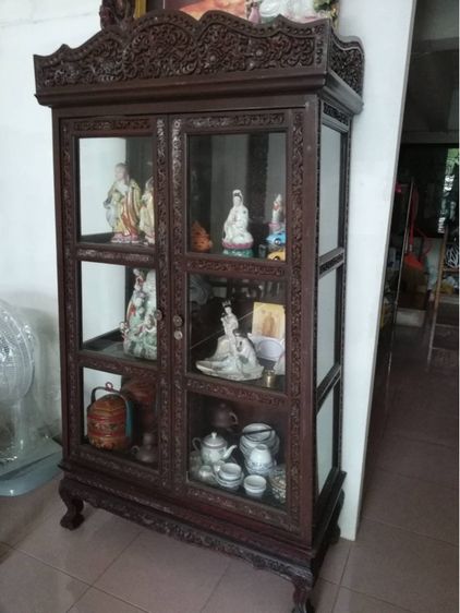 ตู้ไม้สักโบราณ​ งานแฮนด์เมค อายุเกิน​60ปี รูปที่ 2