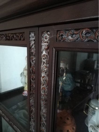 ตู้ไม้สักโบราณ​ งานแฮนด์เมค อายุเกิน​60ปี รูปที่ 11