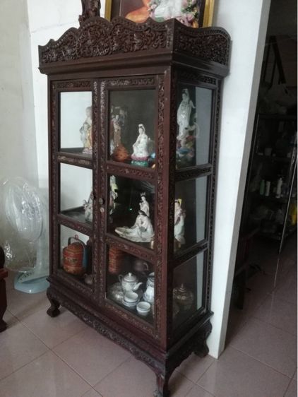 ตู้ไม้สักโบราณ​ งานแฮนด์เมค อายุเกิน​60ปี รูปที่ 8