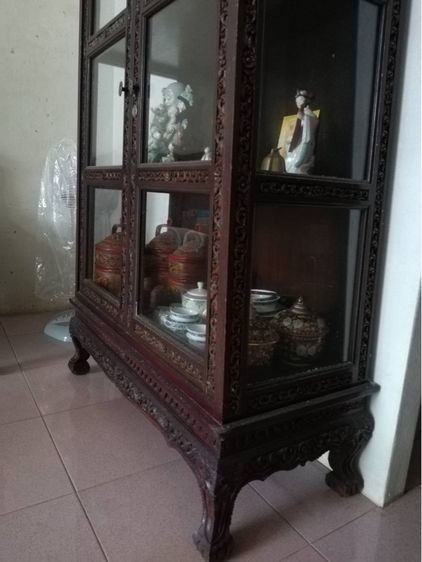 ตู้ไม้สักโบราณ​ งานแฮนด์เมค อายุเกิน​60ปี รูปที่ 7