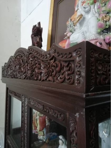 ตู้ไม้สักโบราณ​ งานแฮนด์เมค อายุเกิน​60ปี รูปที่ 9