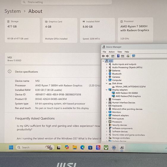 MSI BRAVO 15 B5ED-022TH รูปที่ 10
