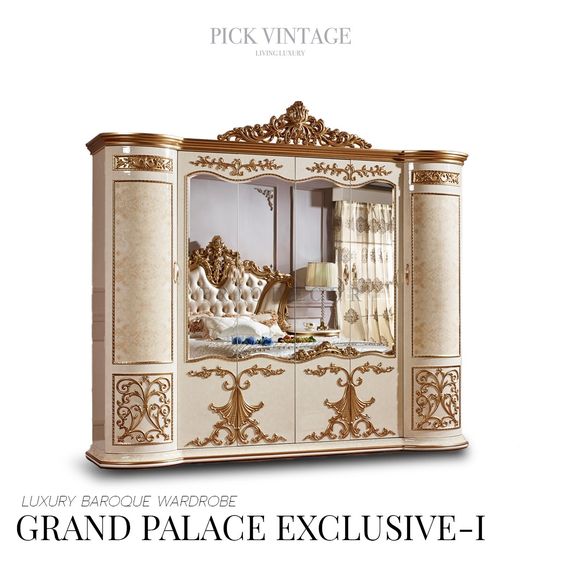 ไม้ GRAND PALACE EXCLUSIVE-I LUXURY BAROQUE WARDROBE ตู้เสื้อผ้าหลุยส์ 6บาน PREMIUM SERIES รุ่น แกรนด์พาเลซ เอ็กคลูซีฟ 1