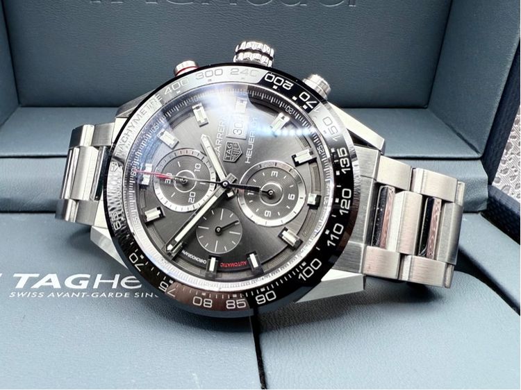 ดำ Tag Heuer Carrera Heuer 01 Automatic Chronograph 