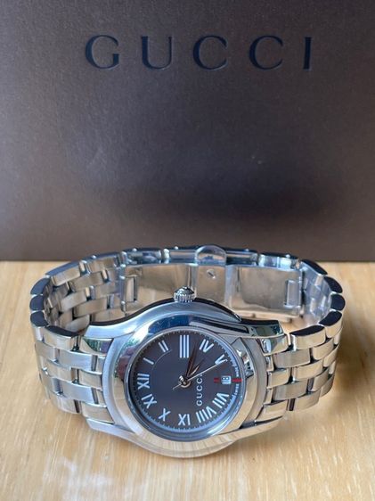 GUCCI 5500L 27 mm Gray Dial Swiss Quartz Steel Women’s Watch รูปที่ 8