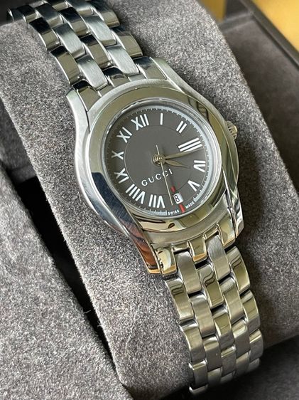 GUCCI 5500L 27 mm Gray Dial Swiss Quartz Steel Women’s Watch รูปที่ 5