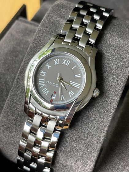 เทา GUCCI 5500L 27 mm Gray Dial Swiss Quartz Steel Women’s Watch