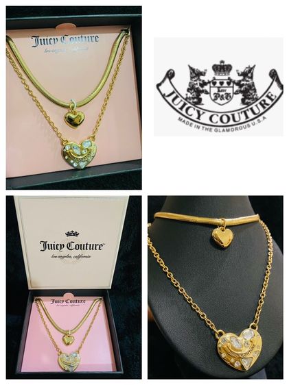 โลหะ สร้อยคอและจี้ สร้อยคอ Juicy Couture จี้หัวใจวินเทจแท้จากอเมริกา 