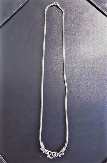 สร้อยคอ เงินแท้ ลายสี่เสาหัวมังกร 24นิ้ว 3มิล 22.1กรัม งานขึ้นมือทำยาก สวย รมดำ ดูดีมาก ยาว24นิ้ว ใส่พระได้ทั้งสองข้าง หน้าหลัง รูปที่ 15