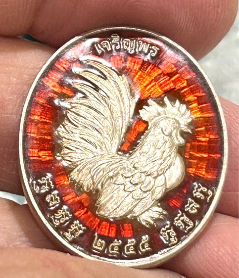 	เหรียญไก่เจริญพร ลป.สรวง เนื้อเงินลงยา ปี55 รูปที่ 14