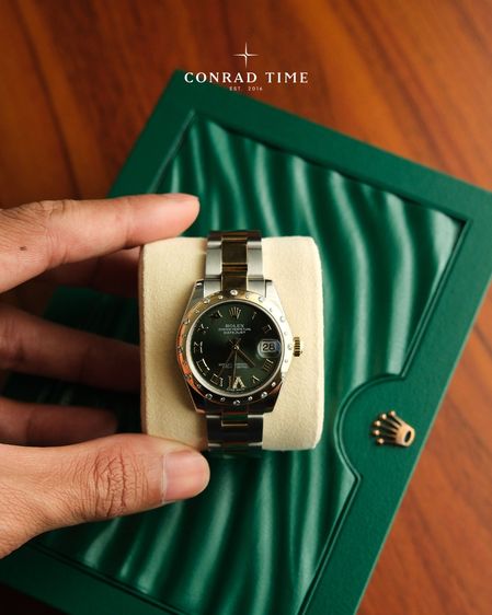 Rolex Datejust 178343 Olive Green Roman Dial Two-Tone Oyster 2018 31mm. Fullset 99