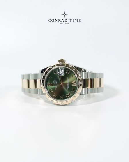 Rolex Datejust 178343 Olive Green Roman Dial Two-Tone Oyster 2018 31mm. Fullset 99 รูปที่ 4