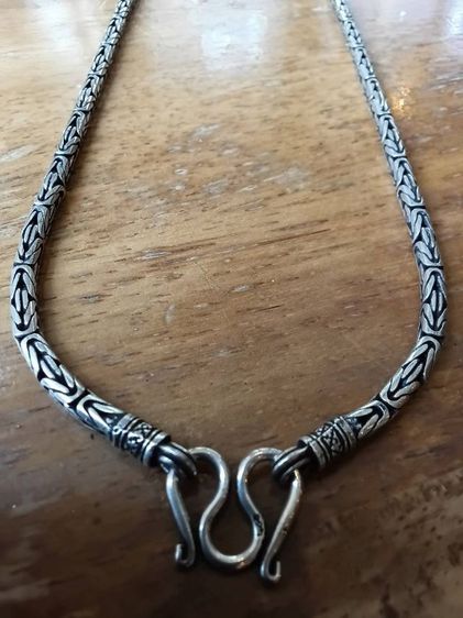 สร้อยเงิน รมดำ งานดี สวยงามมาก ยาว 25 นิ้ว หนาประมาณ 3.5 มิล หนัก 45.1 กรัม รูปที่ 4