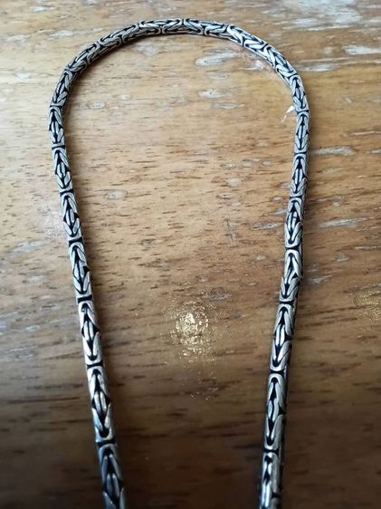 สร้อยเงิน รมดำ งานดี สวยงามมาก ยาว 25 นิ้ว หนาประมาณ 3.5 มิล หนัก 45.1 กรัม รูปที่ 11