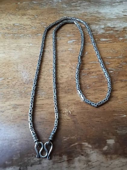 สร้อยเงิน รมดำ งานดี สวยงามมาก ยาว 25 นิ้ว หนาประมาณ 3.5 มิล หนัก 45.1 กรัม รูปที่ 14