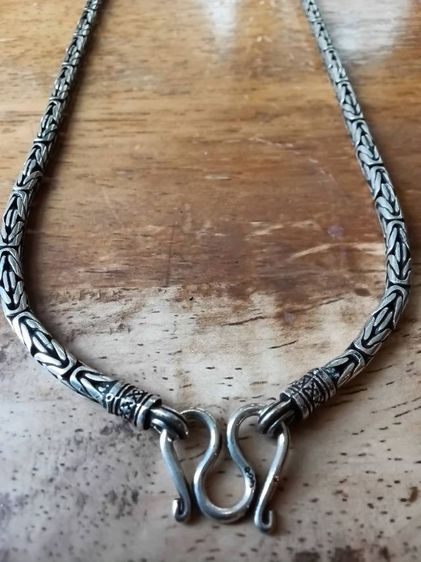 สร้อยเงิน รมดำ งานดี สวยงามมาก ยาว 25 นิ้ว หนาประมาณ 3.5 มิล หนัก 45.1 กรัม รูปที่ 16