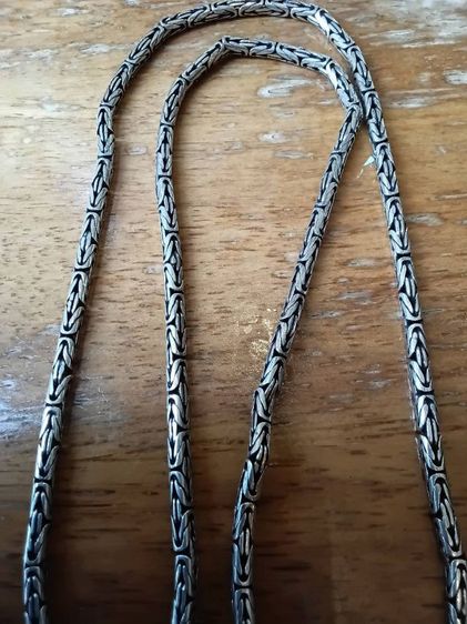 สร้อยเงิน รมดำ งานดี สวยงามมาก ยาว 25 นิ้ว หนาประมาณ 3.5 มิล หนัก 45.1 กรัม รูปที่ 5