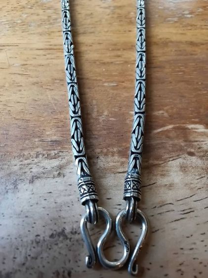 สร้อยเงิน รมดำ งานดี สวยงามมาก ยาว 25 นิ้ว หนาประมาณ 3.5 มิล หนัก 45.1 กรัม รูปที่ 13