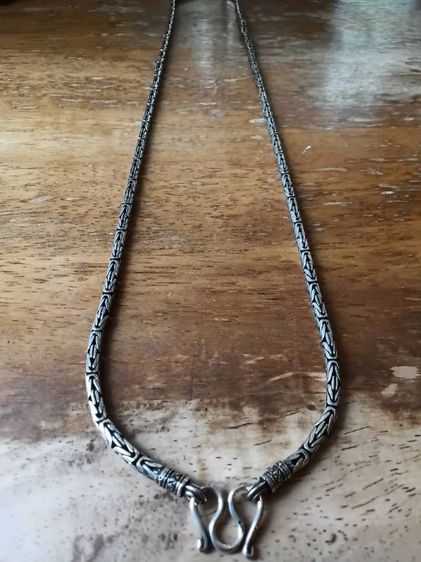 สร้อยเงิน รมดำ งานดี สวยงามมาก ยาว 25 นิ้ว หนาประมาณ 3.5 มิล หนัก 45.1 กรัม รูปที่ 15