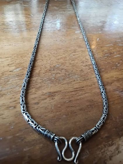 สร้อยเงิน รมดำ งานดี สวยงามมาก ยาว 25 นิ้ว หนาประมาณ 3.5 มิล หนัก 45.1 กรัม รูปที่ 17