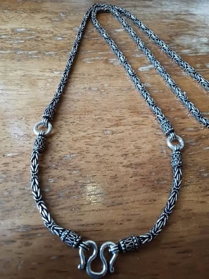 สร้อยคอเงินแท้ ลายนิยม ยาว 24 นิ้ว 3.5 มิล ห้อยพระได้ 3องค์ 32.7 กรัม  รูปที่ 10