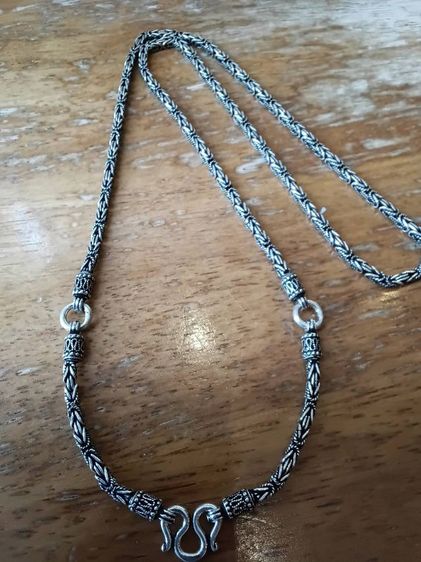 สร้อยคอเงินแท้ ลายนิยม ยาว 24 นิ้ว 3.5 มิล ห้อยพระได้ 3องค์ 32.7 กรัม  รูปที่ 7