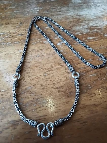 สร้อยคอเงินแท้ ลายนิยม ยาว 24 นิ้ว 3.5 มิล ห้อยพระได้ 3องค์ 32.7 กรัม  รูปที่ 14