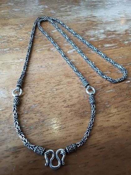 สร้อยคอเงินแท้ ลายนิยม ยาว 24 นิ้ว 3.5 มิล ห้อยพระได้ 3องค์ 32.7 กรัม  รูปที่ 11