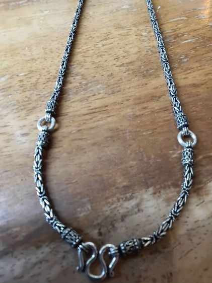 สร้อยคอและจี้ สร้อยคอเงินแท้ ลายนิยม ยาว 24 นิ้ว 3.5 มิล ห้อยพระได้ 3องค์ 32.7 กรัม 