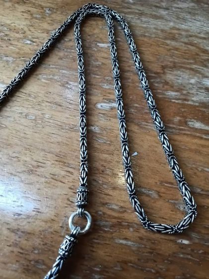 สร้อยคอเงินแท้ ลายนิยม ยาว 24 นิ้ว 3.5 มิล ห้อยพระได้ 3องค์ 32.7 กรัม  รูปที่ 8