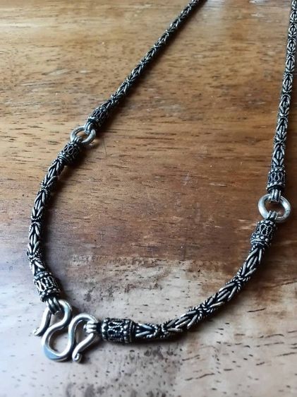 สร้อยคอเงินแท้ ลายนิยม ยาว 24 นิ้ว 3.5 มิล ห้อยพระได้ 3องค์ 32.7 กรัม  รูปที่ 6