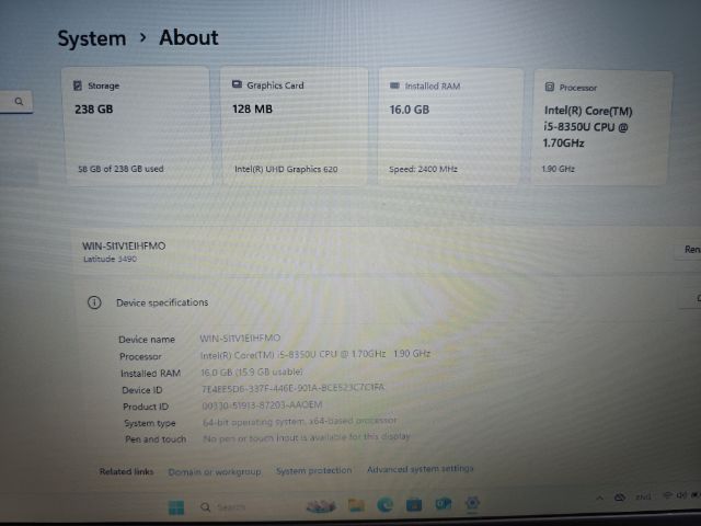 ขายถูก NOTEBOOK DELL LATITUDE 3490 i5 GEN8 RAM16 จอ 14 นิ้ว รูปที่ 5