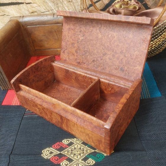 กล่องไม้ปมมะค่า งานเก่า ลายสวย รวมส่ง📮มารับเองได้ครับ👍  รูปที่ 6