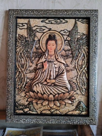 พระโพธิสัตว์​กวนอิม​ ทำด้วยเปลือกหอยมุก รูปที่ 3