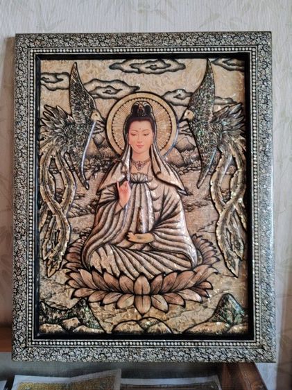 พระโพธิสัตว์​กวนอิม​ ทำด้วยเปลือกหอยมุก รูปที่ 2