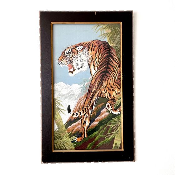 ภาพลายเสือ เสริมอำนาจ บารมี งานฝีมือญี่ปุ่นแท้ รูปที่ 2