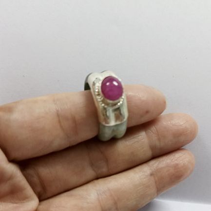 แหวนหยกแท้ประดับพลอยทับทิม (Ruby)  รูปที่ 3