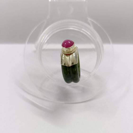 แหวนหยกแท้ประดับพลอยทับทิม (Ruby)  รูปที่ 8