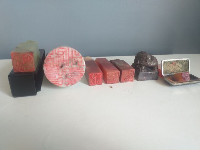 ตราประทับ หินหยก และหินต่างๆรวม 7ชิ้น