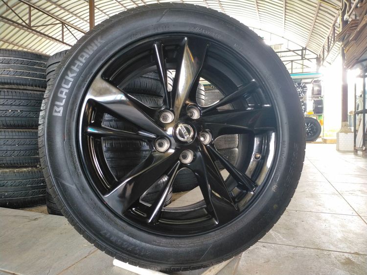 แม็กนิสสัน ขอบ17 สีอบpowder coat พร้อมยางblackhawk 215 55 17 ปี24 ยางสวยทุกเส้น ตุ่มหน้ายางยังอยู่ ใส่ทีน่า เทียน่า จุ๊ค รุ่นอื่นๆ 5 รู114 รูปที่ 2