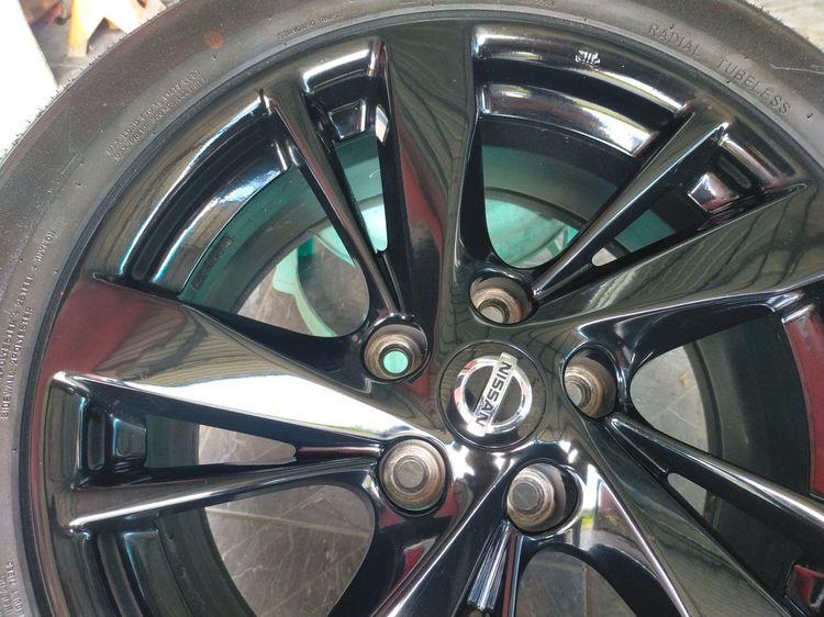 แม็กนิสสัน ขอบ17 สีอบpowder coat พร้อมยางblackhawk 215 55 17 ปี24 ยางสวยทุกเส้น ตุ่มหน้ายางยังอยู่ ใส่ทีน่า เทียน่า จุ๊ค รุ่นอื่นๆ 5 รู114 รูปที่ 5