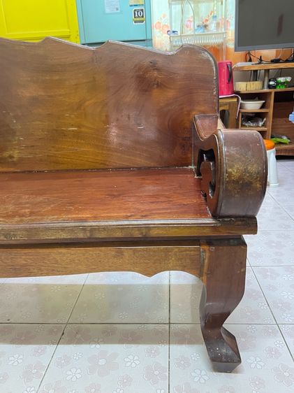 เก้าอี้ไม้สักยาว โซฟาไม้สักเก่า 60+ ปี รูปที่ 4