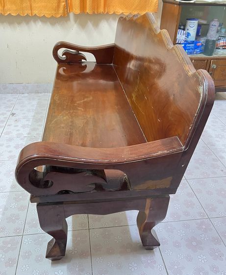 เก้าอี้ไม้สักยาว โซฟาไม้สักเก่า 60+ ปี รูปที่ 2