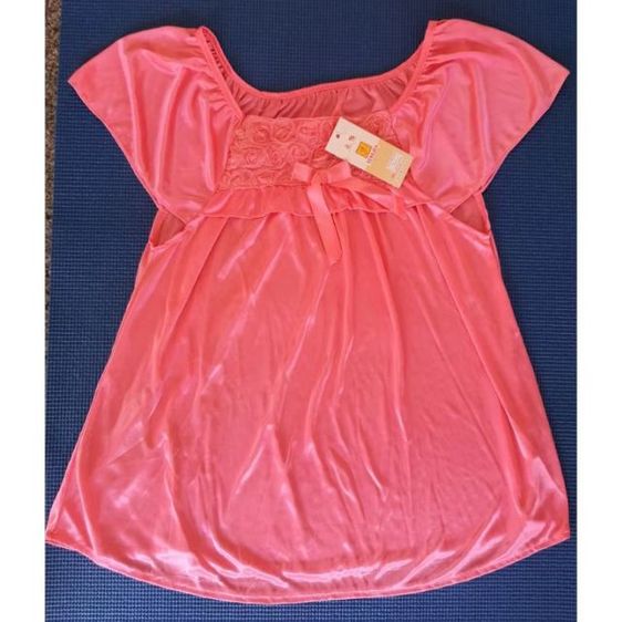 ชุดนอน ผ้าเยซี่ ใส่สบาย ผ้านิ่ม สีชมพูโอรส รูปที่ 2