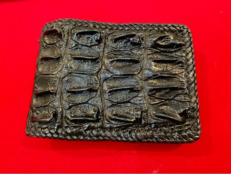 ชาย ดำ หนังแท้ อื่นๆ กระเป๋าตังค์หนังจระเข้แท้แท้ เท่มาก ส่งฟรี