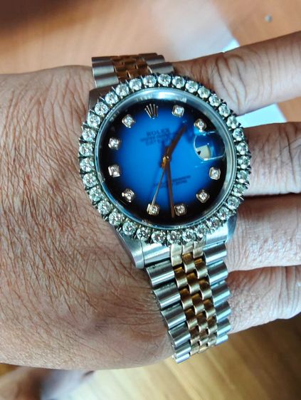 Rolex Datejust 36มม รุ่น16233 หน้าน้ำเงิน ล้อมเพชรแท้ สายJubilee แท้100 เปิดพิสูตรได้ รูปที่ 13