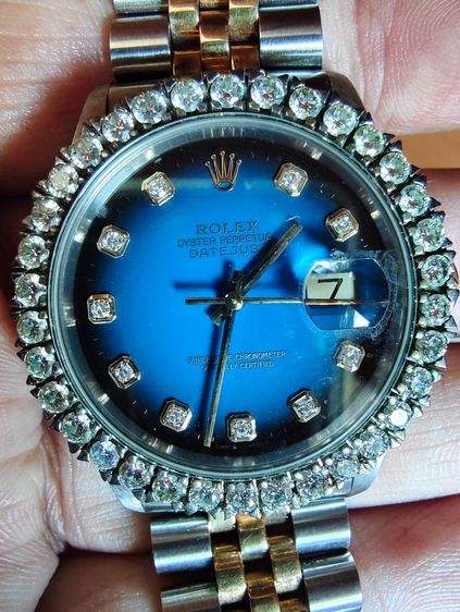 Rolex Datejust 36มม รุ่น16233 หน้าน้ำเงิน ล้อมเพชรแท้ สายJubilee แท้100 เปิดพิสูตรได้ รูปที่ 6