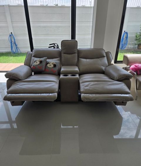 ขายด่วน เก้าอี้ปรับเอน หนังนาโน สีเทา ปรับเอนนอนด้วยระบบไฟฟ้า ขนาด 2 ที่นั่ง  รูปที่ 8