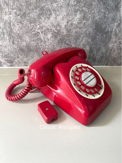 โทรศัพท์หมุน โบราณสีแดง เก่าสะสม รูปที่ 4