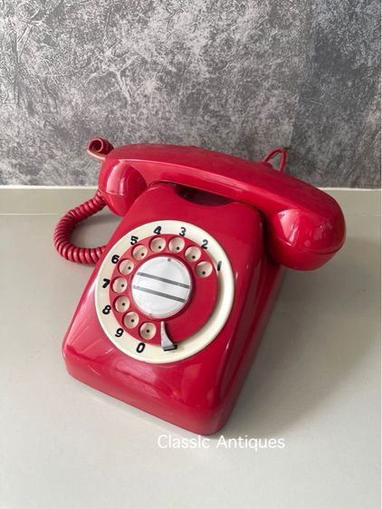 โทรศัพท์หมุน โบราณสีแดง เก่าสะสม รูปที่ 8